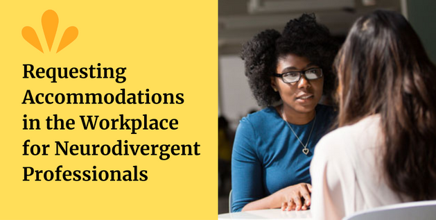 Two women sit facing each other chatting in an office